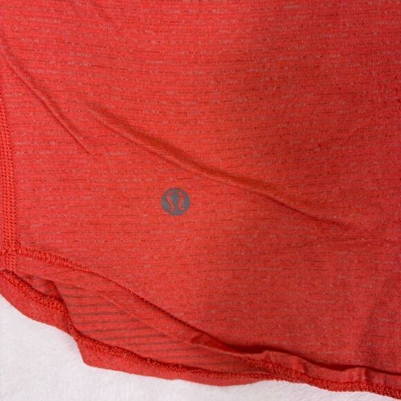 Lululemon Striped Red with Leopard Print Pocket Scoop Neck Tshirt - Picture 9 of 13